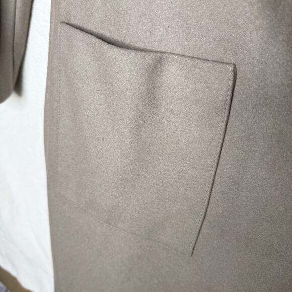 AllSaints Paxx Italian Wool Wrap Waterfall Trench Coat Dune Small Winter Jacket - Picture 13 of 15